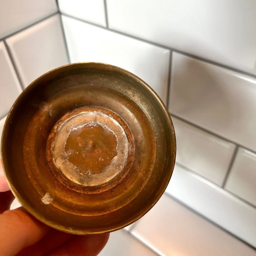 Vintage Large Solid Brass & Glass etched starry Lantern - Picture 8 of 12